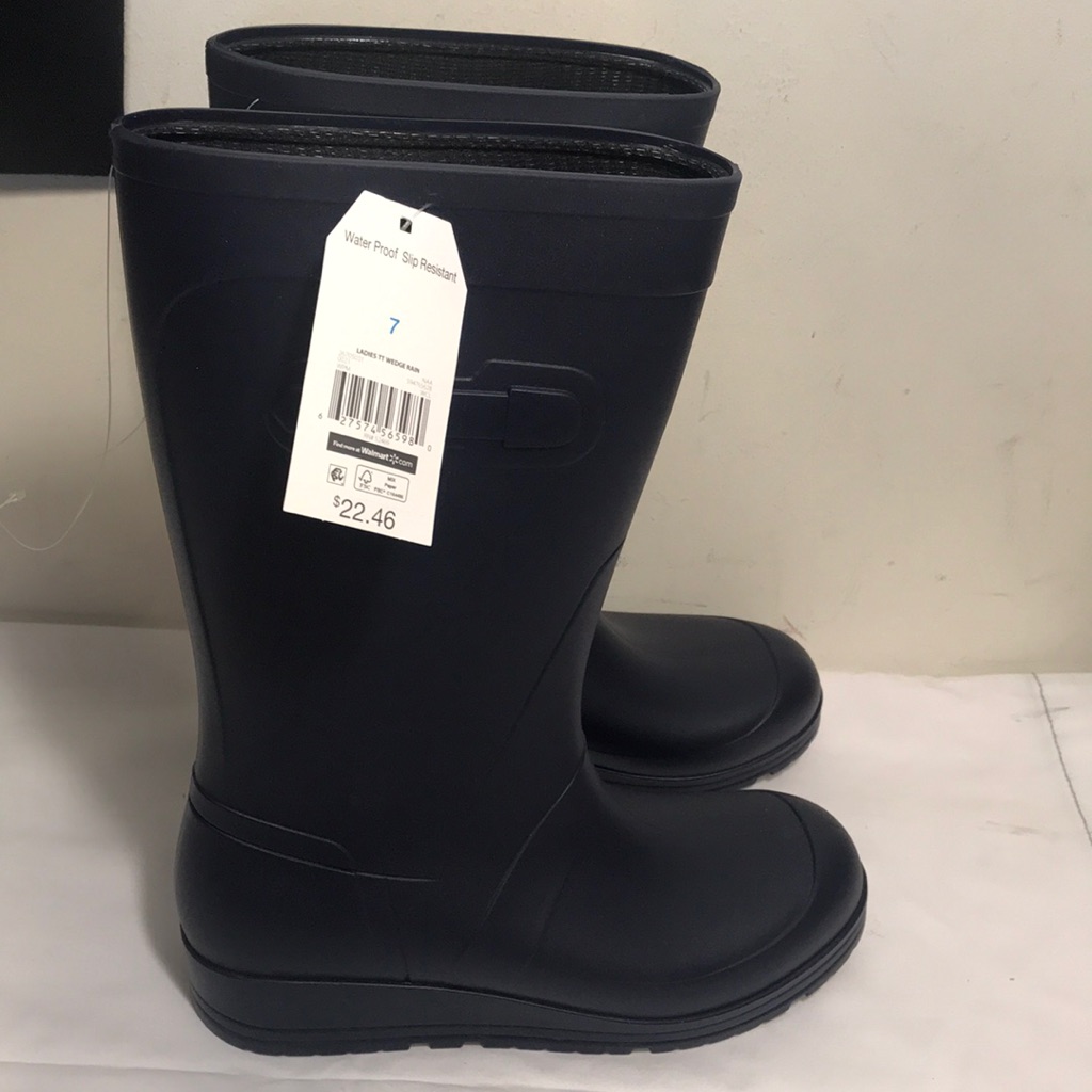 New With Tag Time And Tru Blue Solid Color Rainboots Size 6